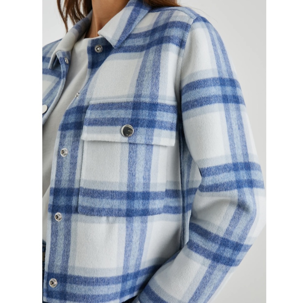 Rails Steffi Jacket Ivory Bay Plaid Wool Blend with Stretch XL